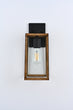 Wall Lights, Exterior Light Fixture, Clear Glass Garage Light, Modern Outdoor Lights Sconce with Waterproof, for Patio, E26 Socket Black+Wood Finish - 5.75"L x 6.1"W x 13.78"H Load image into Gallery viewer, Wall Lights, Exterior Light Fixture, Clear Glass Garage Light, Modern Outdoor Lights Sconce with Waterproof, for Patio, E26 Socket Black+Wood Finish - 5.75"L x 6.1"W x 13.78"H