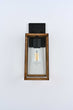 Wall Lights, Exterior Light Fixture, Clear Glass Garage Light, Modern Outdoor Lights Sconce with Waterproof, for Patio, E26 Socket Black+Wood Finish - 5.75"L x 6.1"W x 13.78"H Load image into Gallery viewer, Wall Lights, Exterior Light Fixture, Clear Glass Garage Light, Modern Outdoor Lights Sconce with Waterproof, for Patio, E26 Socket Black+Wood Finish - 5.75"L x 6.1"W x 13.78"H