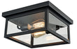 2-Light Outdoor Ceiling Lights Black Outdoor Flushmount - 31"L x 31"W x 15.2"H Load image into Gallery viewer, 2-Light Outdoor Ceiling Lights Black Outdoor Flushmount - 31"L x 31"W x 15.2"H