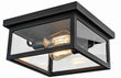 2-Light Outdoor Ceiling Lights Black Outdoor Flushmount - 31"L x 31"W x 15.2"H Load image into Gallery viewer, 2-Light Outdoor Ceiling Lights Black Outdoor Flushmount - 31"L x 31"W x 15.2"H