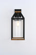 20-in Black and Wood Outdoor Farmhouse Wall Lantern, 1-Light Wall Lamp Sconce, Clear Seeded Glass - 22.4"L x 20"W x 47.6"H Load image into Gallery viewer, 20-in Black and Wood Outdoor Farmhouse Wall Lantern, 1-Light Wall Lamp Sconce, Clear Seeded Glass - 22.4"L x 20"W x 47.6"H