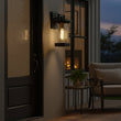 1 - Light Outdoor Wall Sconce, Matte Black, Clear Seeded Glass Shade, Outdoor Lighting Modern, Front Porch Décor, E26 Bulb, Patio Decor - 7.87"L x 7.09"W x 15.08"H - LEDMyPlace Load image into Gallery viewer, 1 - Light Outdoor Wall Sconce, Matte Black, Clear Seeded Glass Shade, Outdoor Lighting Modern, Front Porch Décor, E26 Bulb, Patio Decor - 7.87"L x 7.09"W x 15.08"H - LEDMyPlace