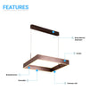 1 - Light, Square Chandelier Lighting in Brushed Brown Body Finish, 70W, 3000K(warm white), 5200LM, Dimmable, 5 Years Warranty - LEDMyPlace Load image into Gallery viewer, 1 - Light, Square Chandelier Lighting in Brushed Brown Body Finish, 70W, 3000K(warm white), 5200LM, Dimmable, 5 Years Warranty - LEDMyPlace