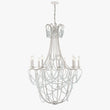 10 - Light Traditional Beaded Candle Chandelier Wash Wood Finish with Blue Crystal ,E12 Base - LEDMyPlace Load image into Gallery viewer, 10 - Light Traditional Beaded Candle Chandelier Wash Wood Finish with Blue Crystal ,E12 Base - LEDMyPlace