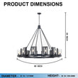 12 - Light Ring Chandelier Ceiling Light in Matte Black Finish with Clear Glass, Diam 50" Height 39", 120V, Bulb Type B10, Socket Type E12, Max wattage Per Socket 60W - LEDMyPlace Load image into Gallery viewer, 12 - Light Ring Chandelier Ceiling Light in Matte Black Finish with Clear Glass, Diam 50" Height 39", 120V, Bulb Type B10, Socket Type E12, Max wattage Per Socket 60W - LEDMyPlace
