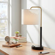 12″D x 23″H Modern Desk Lamp with White Linen Shade – Black or Brushed Brass Finish - 4 Pack - LEDMyPlace Load image into Gallery viewer, 12″D x 23″H Modern Desk Lamp with White Linen Shade – Black or Brushed Brass Finish - 4 Pack - LEDMyPlace