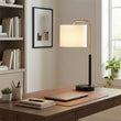 12″D x 23″H Modern Desk Lamp with White Linen Shade – Black or Brushed Brass Finish - 4 Pack - LEDMyPlace Load image into Gallery viewer, 12″D x 23″H Modern Desk Lamp with White Linen Shade – Black or Brushed Brass Finish - 4 Pack - LEDMyPlace
