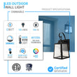 12W LED Outdoor Wall Lantern Fixture with Water Glass Shade, 4000K (Cool White), Dimmable, ETL Listed - LEDMyPlace Load image into Gallery viewer, 12W LED Outdoor Wall Lantern Fixture with Water Glass Shade, 4000K (Cool White), Dimmable, ETL Listed - LEDMyPlace