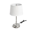14" Dia x 24.5"H Modern Table Lamp with White Linen Shade – Brushed Nickel Finish - 4 Pack - LEDMyPlace Load image into Gallery viewer, 14" Dia x 24.5"H Modern Table Lamp with White Linen Shade – Brushed Nickel Finish - 4 Pack - LEDMyPlace