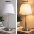 14" Dia x 24.5"H Modern Table Lamp with White Linen Shade – Brushed Nickel Finish - 4 Pack - LEDMyPlace Load image into Gallery viewer, 14" Dia x 24.5"H Modern Table Lamp with White Linen Shade – Brushed Nickel Finish - 4 Pack - LEDMyPlace