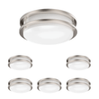 14 inch Dimmable LED Flush Mount Ceiling Lights, Double Ring, 22W, 1600 Lumens, 2700K/3000K/3500K/4000K/5000K Changeable Ceiling Lights, Brushed Nickel Finish Steel, For Hallway Kitchen Stairwell, ETL Listed - LEDMyPlace Load image into Gallery viewer, 14 inch Dimmable LED Flush Mount Ceiling Lights, Double Ring, 22W, 1600 Lumens, 2700K/3000K/3500K/4000K/5000K Changeable Ceiling Lights, Brushed Nickel Finish Steel, For Hallway Kitchen Stairwell, ETL Listed - LEDMyPlace