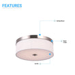 15 in. Drum Shape LED Flush Ceiling Mount Light, 20W, 4000K (Cool White), 2800LM Brushed Nickel Finish & Milky White Acrylic Shade, Hallway Light Fixtures - LEDMyPlace Load image into Gallery viewer, 15 in. Drum Shape LED Flush Ceiling Mount Light, 20W, 4000K (Cool White), 2800LM Brushed Nickel Finish & Milky White Acrylic Shade, Hallway Light Fixtures - LEDMyPlace