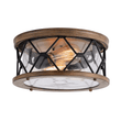 2 - Light Flush Mount Ceiling Light - Modern Industrial Ceiling Light Fixture for Kitchen Hallway Bedroom, Matt Black+Wood Finish with Seeded Glass Cover - LEDMyPlace Load image into Gallery viewer, 2 - Light Flush Mount Ceiling Light - Modern Industrial Ceiling Light Fixture for Kitchen Hallway Bedroom, Matt Black+Wood Finish with Seeded Glass Cover - LEDMyPlace