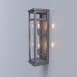 2 - Light Wall Sconce, E12 Holder, 2X40W, Matte Black, Rectangular, Clear Glass Panels, 22 1/4" H x 5 1/2" W, Extends 6" from the wall - LEDMyPlace Load image into Gallery viewer, 2 - Light Wall Sconce, E12 Holder, 2X40W, Matte Black, Rectangular, Clear Glass Panels, 22 1/4" H x 5 1/2" W, Extends 6" from the wall - LEDMyPlace
