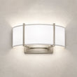 2-Lights, Flush Mounted Wall Sconce, 120 Volt, Dimmable, Brushed Nickel / Slate Gray Fabric, Hardwired - LEDMyPlace Load image into Gallery viewer, 2-Lights, Flush Mounted Wall Sconce, 120 Volt, Dimmable, Brushed Nickel / Slate Gray Fabric, Hardwired - LEDMyPlace
