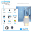 2 - Lights, Indoor LED Wall Sconce 11W 3000K (Warm White) 605LM 120V CRI: 80+, Dimmable, Living Room Wall Lighting - LEDMyPlace Load image into Gallery viewer, 2 - Lights, Indoor LED Wall Sconce 11W 3000K (Warm White) 605LM 120V CRI: 80+, Dimmable, Living Room Wall Lighting - LEDMyPlace