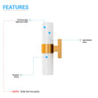 2 - Lights, Wall Sconce with White Glass Shade, Brushed Brass Finish, Dim: L13.5"xW4.45"xE5", Hallway Light Fixtures - LEDMyPlace Load image into Gallery viewer, 2 - Lights, Wall Sconce with White Glass Shade, Brushed Brass Finish, Dim: L13.5"xW4.45"xE5", Hallway Light Fixtures - LEDMyPlace
