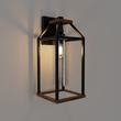 20 - in Black and Wood Outdoor Farmhouse Wall Lantern, 1 - Light Wall Lamp Sconce, Clear Seeded Glass - LEDMyPlace Load image into Gallery viewer, 20 - in Black and Wood Outdoor Farmhouse Wall Lantern, 1 - Light Wall Lamp Sconce, Clear Seeded Glass - LEDMyPlace