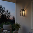 20 - in Black and Wood Outdoor Farmhouse Wall Lantern, 1 - Light Wall Lamp Sconce, Clear Seeded Glass - 8.82"L x 7.87"W x 18.74"H - LEDMyPlace Load image into Gallery viewer, 20 - in Black and Wood Outdoor Farmhouse Wall Lantern, 1 - Light Wall Lamp Sconce, Clear Seeded Glass - 8.82"L x 7.87"W x 18.74"H - LEDMyPlace