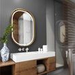 24 in. X 36 in. LED Lighted Bathroom Mirror with Gold Frame, Touch Sensor Switch and CCT Remembrance, CRI 90+, Evo Style - LEDMyPlace Load image into Gallery viewer, 24 in. X 36 in. LED Lighted Bathroom Mirror with Gold Frame, Touch Sensor Switch and CCT Remembrance, CRI 90+, Evo Style - LEDMyPlace