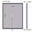 24 in. X 36 in. LED Lighted Bathroom Vanity Mirror, Adjustable Color Temperature & Remembrance, Touch Button, CRI 90+, Anti - Fog, Inner Window Style - LEDMyPlace Load image into Gallery viewer, 24 in. X 36 in. LED Lighted Bathroom Vanity Mirror, Adjustable Color Temperature & Remembrance, Touch Button, CRI 90+, Anti - Fog, Inner Window Style - LEDMyPlace