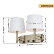 24"W x 16"H Double Wall Lamp with White Linen Shades – Plated Brushed Nickel Finish - 2 Pack - LEDMyPlace Load image into Gallery viewer, 24"W x 16"H Double Wall Lamp with White Linen Shades – Plated Brushed Nickel Finish - 2 Pack - LEDMyPlace
