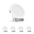 4" 9W LED Slim Panel Recessed Ceiling Light CCT 2700k 3000K 3500K 4000K 5000K, with Junction Box, Round Load image into Gallery viewer, 4" 9W LED Slim Panel Recessed Ceiling Light CCT 2700k 3000K 3500K 4000K 5000K, with Junction Box, Round