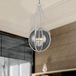 4 - Light Chandelier Light Fixture Black Textured White Finish Hardware with White Rope and Clear Glass ,E12 Base - LEDMyPlace Load image into Gallery viewer, 4 - Light Chandelier Light Fixture Black Textured White Finish Hardware with White Rope and Clear Glass ,E12 Base - LEDMyPlace