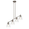 4 - Lights Island Linear Pendant Light with Clear Glass Shade, E26 Base, UL Listed for Damp Location - LEDMyPlace Load image into Gallery viewer, 4 - Lights Island Linear Pendant Light with Clear Glass Shade, E26 Base, UL Listed for Damp Location - LEDMyPlace