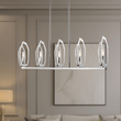 43.5 in. 5 - Light Chrome and stainless steel Finish with Deco Candlestick Linear Chandelier for Dining Room - LEDMyPlace Load image into Gallery viewer, 43.5 in. 5 - Light Chrome and stainless steel Finish with Deco Candlestick Linear Chandelier for Dining Room - LEDMyPlace