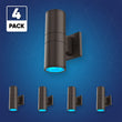 LED Up & Down Lights Outdoor Wall Light, Cylinder Outdoor Sconces, 2x36W, AC100- 277V, Double Side Light (Avail Color - Red, Green, Blue) Load image into Gallery viewer, LED Up & Down Lights Outdoor Wall Light, Cylinder Outdoor Sconces, 2x36W, AC100- 277V, Double Side Light (Avail Color - Red, Green, Blue)