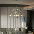 5 - Light Modern Glass Bell Shade Round Chandelier Diam 35.5", Polished Nickel Finish Hardware with Clear Glass, 27.5" Height, 120V, Bulb Type B10, Socket Type E12, Max wattage Per Socket 60W - LEDMyPlace Load image into Gallery viewer, 5 - Light Modern Glass Bell Shade Round Chandelier Diam 35.5", Polished Nickel Finish Hardware with Clear Glass, 27.5" Height, 120V, Bulb Type B10, Socket Type E12, Max wattage Per Socket 60W - LEDMyPlace
