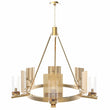 6 - Light Ring Chandelier Ceiling Light In Brass Finish with Clear Glass, E12 Base, Width 28" Height 22", 120V, Bulb Type B10, Socket type E12, Max wattage Per Socket 60W - LEDMyPlace Load image into Gallery viewer, 6 - Light Ring Chandelier Ceiling Light In Brass Finish with Clear Glass, E12 Base, Width 28" Height 22", 120V, Bulb Type B10, Socket type E12, Max wattage Per Socket 60W - LEDMyPlace