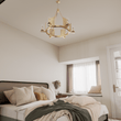 6 - Light Ring Chandelier Ceiling Light In Brass Finish with Clear Glass, E12 Base, Width 28" Height 22", 120V, Bulb Type B10, Socket type E12, Max wattage Per Socket 60W - LEDMyPlace Load image into Gallery viewer, 6 - Light Ring Chandelier Ceiling Light In Brass Finish with Clear Glass, E12 Base, Width 28" Height 22", 120V, Bulb Type B10, Socket type E12, Max wattage Per Socket 60W - LEDMyPlace