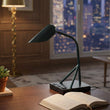 6.25″W x 16.2″H Black/Blue Table Lamp with E12 Socket, Outlet, and USB Ports - LEDMyPlace Load image into Gallery viewer, 6.25″W x 16.2″H Black/Blue Table Lamp with E12 Socket, Outlet, and USB Ports - LEDMyPlace