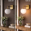 6.5″W x 10″H x 8″E Burnished Brass Wall Sconce with Frosted White Acrylic Shade and E26 Rocker - Switch Light - 4 Pack - LEDMyPlace Load image into Gallery viewer, 6.5″W x 10″H x 8″E Burnished Brass Wall Sconce with Frosted White Acrylic Shade and E26 Rocker - Switch Light - 4 Pack - LEDMyPlace