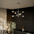 8 - Light Chandelier Ceiling Light, Curved Disk Shades, Chrome Finish Hardware, 120V, Bulb Type B10, Socket type E12, Max wattage Per Socket 60W - 33.5”D x 18.5“H - LEDMyPlace Load image into Gallery viewer, 8 - Light Chandelier Ceiling Light, Curved Disk Shades, Chrome Finish Hardware, 120V, Bulb Type B10, Socket type E12, Max wattage Per Socket 60W - 33.5”D x 18.5“H - LEDMyPlace