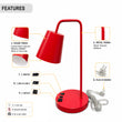 7 7/8"W x 12"D x 20 1/8"H Table Lamp with USB, Type-C & Outlet – Red Finish Load image into Gallery viewer, 7 7/8"W x 12"D x 20 1/8"H Table Lamp with USB, Type-C & Outlet – Red Finish