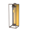 1-Light, 21-Inch Bronze Outdoor Rectangular Wall Light, E26 Socket 1X60W, Clear Glass, 21" H x 7" W, Extends 6" from the wall Load image into Gallery viewer, 1-Light, 21-Inch Bronze Outdoor Rectangular Wall Light, E26 Socket 1X60W, Clear Glass, 21" H x 7" W, Extends 6" from the wall