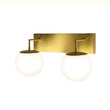 18″W x 10″H x 8″E Burnished Brass Double Wall Sconce with Dual Frosted White Acrylic Shades and 2×E26 Rocker-Switch Lights - 2 Pack Load image into Gallery viewer, 18″W x 10″H x 8″E Burnished Brass Double Wall Sconce with Dual Frosted White Acrylic Shades and 2×E26 Rocker-Switch Lights - 2 Pack