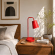 7 7/8"W x 12"D x 20 1/8"H Table Lamp with USB, Type-C & Outlet – Red Finish Load image into Gallery viewer, 7 7/8"W x 12"D x 20 1/8"H Table Lamp with USB, Type-C & Outlet – Red Finish