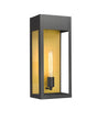 1-Light, Outdoor Wall Sconce Light, Outdoor Lantern, E26 Socket 1X60W, Clear Glass Panels, Matte Black, 18" H x 7.5" W, Extends 5.5" from the wall Load image into Gallery viewer, 1-Light, Outdoor Wall Sconce Light, Outdoor Lantern, E26 Socket 1X60W, Clear Glass Panels, Matte Black, 18" H x 7.5" W, Extends 5.5" from the wall