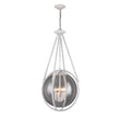 4-Light Chandelier Light Fixture Black Textured White Finish Hardware with White Rope and Clear Glass ,E12 Base - 18”D x 38“H Load image into Gallery viewer, 4-Light Chandelier Light Fixture Black Textured White Finish Hardware with White Rope and Clear Glass ,E12 Base - 18”D x 38“H