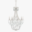 10-Light Traditional Beaded Candle Chandelier Wash Wood Finish with Blue Crystal ,E12 Base - 34“D x 50”H Load image into Gallery viewer, 10-Light Traditional Beaded Candle Chandelier Wash Wood Finish with Blue Crystal ,E12 Base - 34“D x 50”H