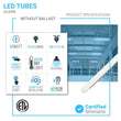 T8 8ft LED Tube/Bulb - 32/36/40/48W Wattage Adjustable, 130lm/w, 3000K/4000K/5000K/6500K CCT Changeable, Clear, R17D Base,- Ballast Bypass Load image into Gallery viewer, T8 8ft LED Tube/Bulb - 32/36/40/48W Wattage Adjustable, 130lm/w, 3000K/4000K/5000K/6500K CCT Changeable, Clear, R17D Base,- Ballast Bypass