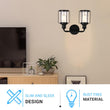 Birdcage Shape Bathroom Light Fixtures, Wall Mount, Matte Black with Clear Glass Shade, 1 - Light/2 - Light/3 - Light, E26 Base, For Damp Locations, Vanity Lighting - LEDMyPlace Load image into Gallery viewer, Birdcage Shape Bathroom Light Fixtures, Wall Mount, Matte Black with Clear Glass Shade, 1 - Light/2 - Light/3 - Light, E26 Base, For Damp Locations, Vanity Lighting - LEDMyPlace