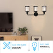 Birdcage Shape Bathroom Light Fixtures, Wall Mount, Matte Black with Clear Glass Shade, 1 - Light/2 - Light/3 - Light, E26 Base, For Damp Locations, Vanity Lighting - LEDMyPlace Load image into Gallery viewer, Birdcage Shape Bathroom Light Fixtures, Wall Mount, Matte Black with Clear Glass Shade, 1 - Light/2 - Light/3 - Light, E26 Base, For Damp Locations, Vanity Lighting - LEDMyPlace