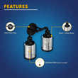 Birdcage Shape Bathroom Light Fixtures, Wall Mount, Matte Black with Clear Glass Shade, 1 - Light/2 - Light/3 - Light, E26 Base, For Damp Locations, Vanity Lighting - LEDMyPlace Load image into Gallery viewer, Birdcage Shape Bathroom Light Fixtures, Wall Mount, Matte Black with Clear Glass Shade, 1 - Light/2 - Light/3 - Light, E26 Base, For Damp Locations, Vanity Lighting - LEDMyPlace