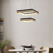 Double Square Chandeliers Light, 128W, 3000K (Warm White), 2461 Lumens, Dimmable Wooden + Matte Black Finish Chandelier - LEDMyPlace Load image into Gallery viewer, Double Square Chandeliers Light, 128W, 3000K (Warm White), 2461 Lumens, Dimmable Wooden + Matte Black Finish Chandelier - LEDMyPlace