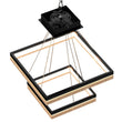 Double Square Chandeliers Light, 128W, 3000K (Warm White), 2461 Lumens, Dimmable Wooden + Matte Black Finish Chandelier - LEDMyPlace Load image into Gallery viewer, Double Square Chandeliers Light, 128W, 3000K (Warm White), 2461 Lumens, Dimmable Wooden + Matte Black Finish Chandelier - LEDMyPlace